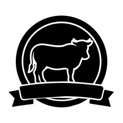 Meat restaurant logo vector art illustration