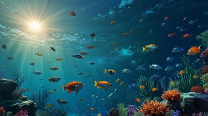 Underwater Reef with Fish