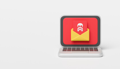 Cyber criminal Hacker attack stealing phishing personal user data notification security warning alert detected sign caution error attention exclamation mark virus malware scam anonymous. 3d rendering.