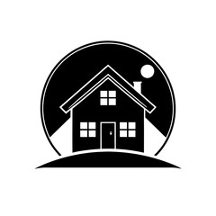 


      House logo vector art illustration.