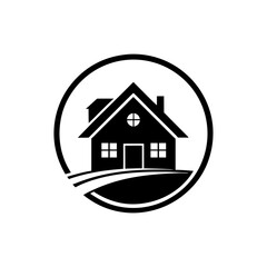 


      House logo vector art illustration.