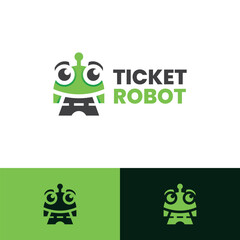 ticket robot logo vector