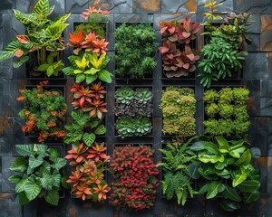 Lush Vertical Garden Oasis in Modern Urban Setting