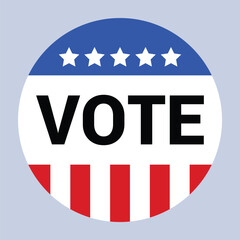 Vote pin button vector illustration, vote logo, vote symbol, elections