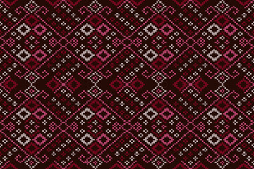  Ethnic pattern seamless art vector Fabric Morocco, geometric, Pixel pattern art wallpaper Background, Design for fabric, curtain, carpet ,geometry seamless pattern art illustration