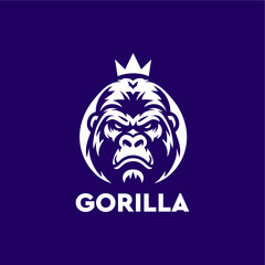 Gorilla logo design, gaming, embody power and resilience with our custom. Perfect for bold brands, our logo template features a fierce and dominant gorilla icon, symbolizing strength and authority.