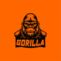 Gorilla logo design, gaming, embody power and resilience with our custom. Perfect for bold brands, our logo template features a fierce and dominant gorilla icon, symbolizing strength and authority.