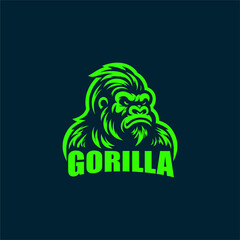 Gorilla logo design, gaming, embody power and resilience with our custom. Perfect for bold brands, our logo template features a fierce and dominant gorilla icon, symbolizing strength and authority.