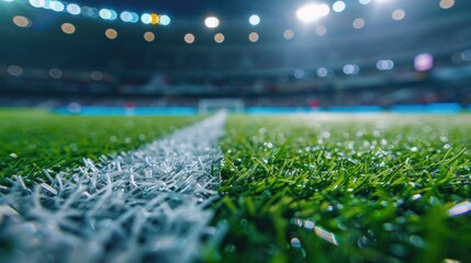 Naklejka premium Close-up of a Football Field Line
