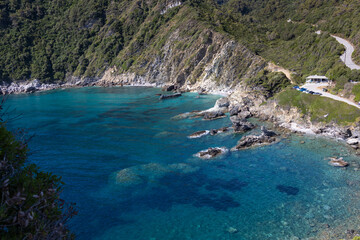 Fototapeta premium Amazing nature and sea landscapes of Greece. Skopelos island, Sporades. View of Agios Ioannis bay and beach