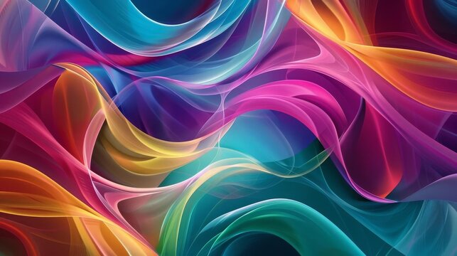 abtrack Background Dynamic lines forming abstract design, vibrant hues