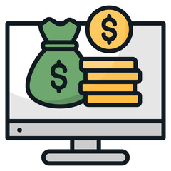 Digital Investment  Icon Element For Design