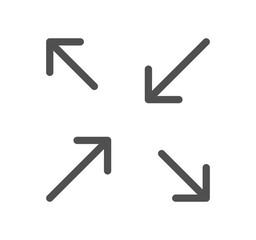 Arrow icon outline and linear vector.	
