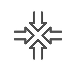 Arrow icon outline and linear vector.	
