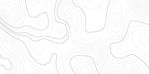 Abstract black and white wavy topography map background. Topography relief and topographic map wave line background. Vector illustration.