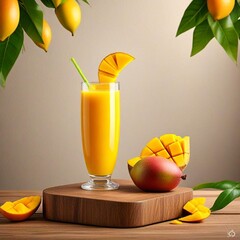 glass of orange juice and fruits