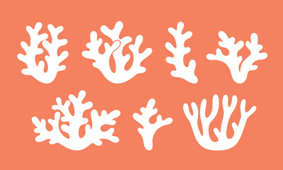 Obraz premium Coral logo. Isolated coral on white background. Set