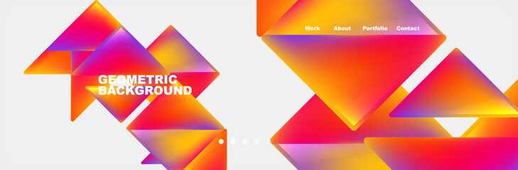 Gradient triangles composition with bright fluid colors. Vector Illustration For Wallpaper, Banner, Background, Card, Book Illustration, landing page