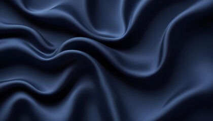 Fototapeta premium Navy blue walvet fabric abstract wavy background