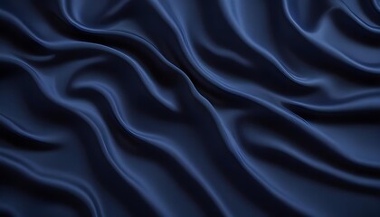 Fototapeta premium Navy blue walvet fabric abstract wavy background