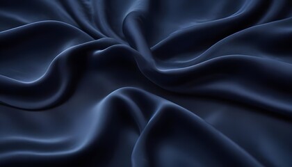 Obraz premium Navy blue walvet fabric abstract wavy background