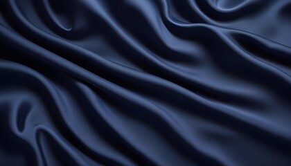 Fototapeta premium Navy blue walvet fabric abstract wavy background