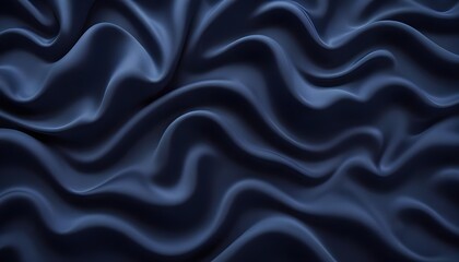 Fototapeta premium Navy blue walvet fabric abstract wavy background