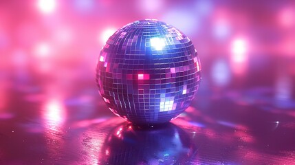 Obraz premium Disco Ball Under Pink and Blue Lights