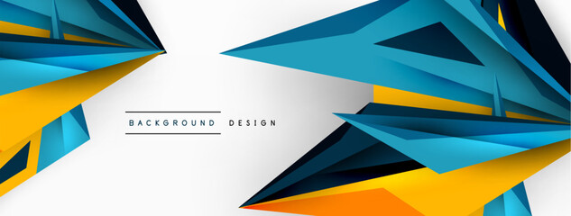 Minimal geometric abstract background. Low poly dynamic triangle design. Trendy techno business template for wallpaper, banner, background or landing