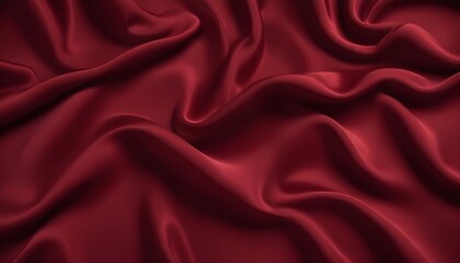 Fototapeta premium Dark red walvet fabric abstract wavy background
