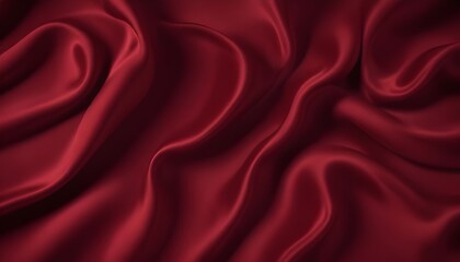 Fototapeta premium Dark red walvet fabric abstract wavy background
