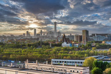 Fototapeta premium China Beijing Happy Valley Urban CBD Building Complex in the Morning