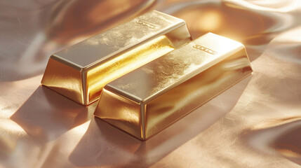 Shiny gold bars, a classic symbol of wealth and financial success in the world of business and investment