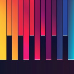 Fototapeta premium High-Resolution AI-Generated Wallpaper of Abstract Background with Piano Keys, Colorful Stripes, and Gradient Colors, Perfect for Music Festival Promotion and Children's Piano Classes