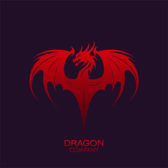winged dragon stylized color logo