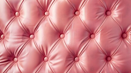 Fototapeta premium Leather texture surface with luxury seamless sewing thread diamond square shape pattern in pink color for background wallpaper and design, closeup. 