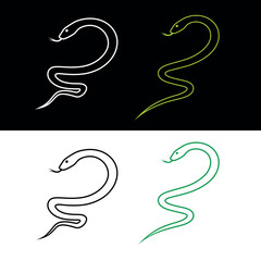 Snake icon. Symbol of poison or danger. Animal or reptile.