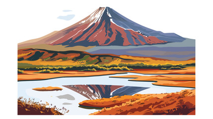 A stunning nature environment view of Usuzan in late