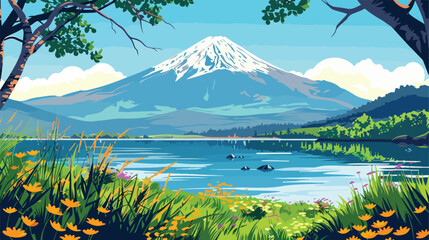 A stunning nature environment view of Usuzan in late