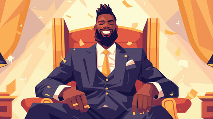 A successful african businessman with beard smiling 