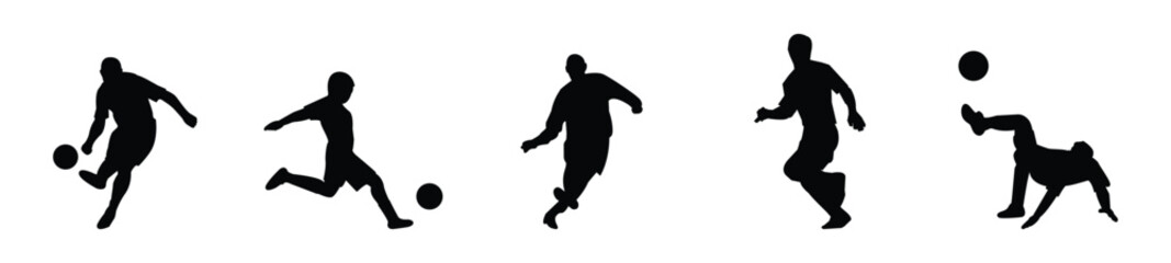 Athletic Football Players Performing in Training Vector Illustration.