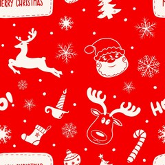 Fototapeta premium Christmas seamless pattern winter celebration design