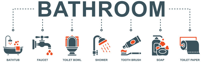 Bathroom banner web icon vector illustration concept with icon
