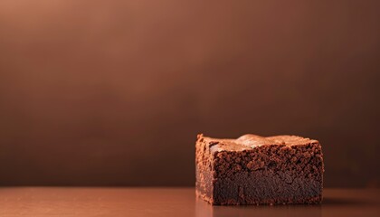 Classic Chocolate Brownie Stack on Gradient Background, Copy Space