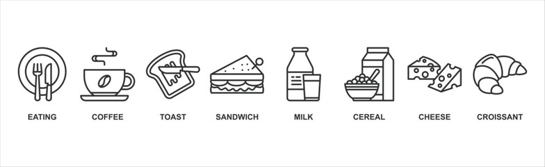Breakfast banner web icon vector illustration concept with icon