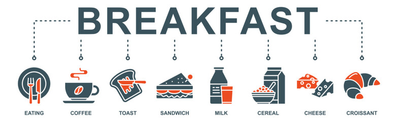 Breakfast banner web icon vector illustration concept with icon