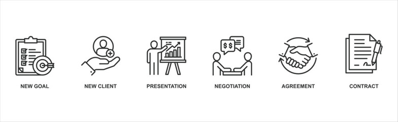 Business contract banner web icon vector illustration concept with icon