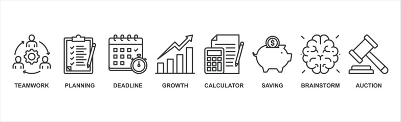 Business planning banner web icon vector illustration concept with icon