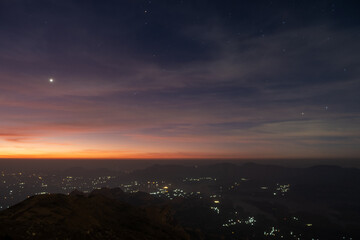 sunrise over the city