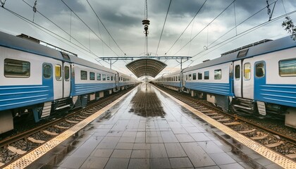 Obraz premium 비내리는 지하철역 풍경